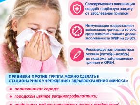 ВАКЦИНАЦИЯ - лучшая защита от гриппа